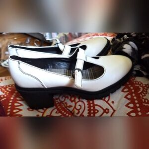 Jellypop Black and White Heels with Strap